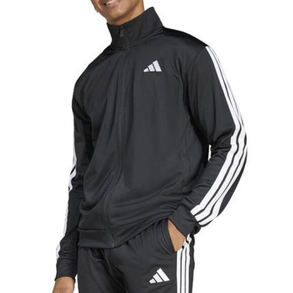 Adidas mens 3-stripes Tricot Track Top Black and White NEW - Picture 1 of 7